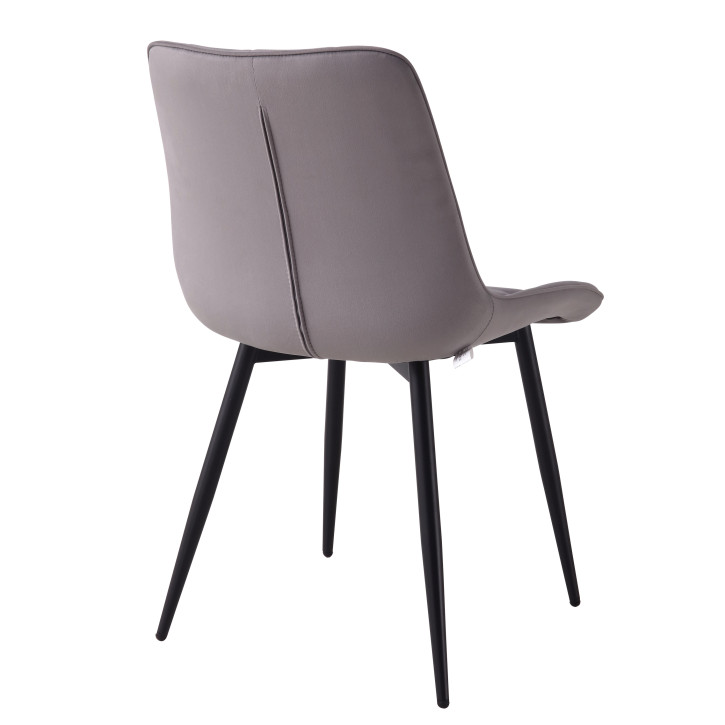BHS Esszimmerstuhl Serena Polstersessel mit Samtstoff: hellgrau  55x53x88 cm
