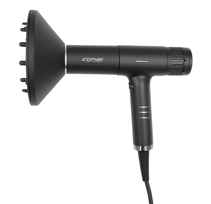 Comair Haartrockner T Magnetic schwarz, 1200-1400W, BLDC, Ionic, 2 Föhndüsen, 110.000 RPM