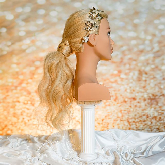 Limage  Übungskopf Laura 60 cm lichtblond mit Sommersprossen europäisches Echthaar