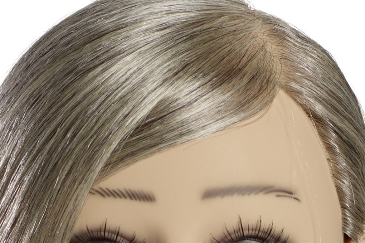 Limage Übungskopf  Granny grau 35 cm  indisches Echthaar