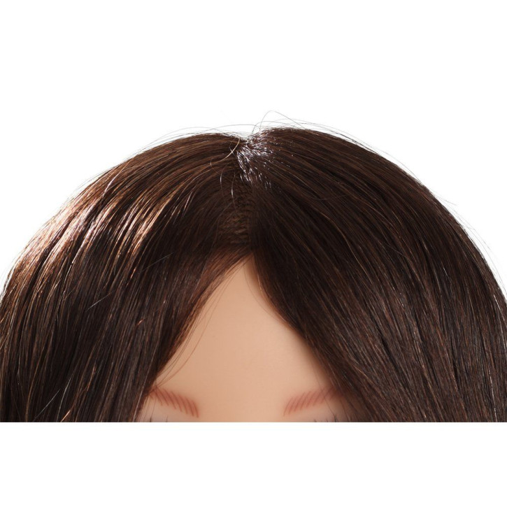 Limage Übungskopf Alice 30cm dunkelblond ind. Echthaar,Wimpern Übungskopf Limage