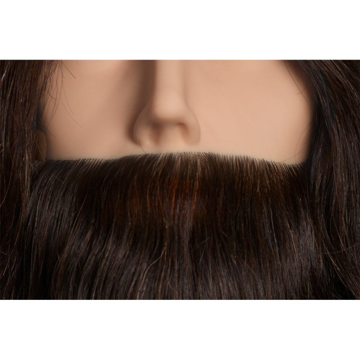 Limage Übungskopf Männer Max mit Bart 25cm mittelbraun ind.Echth.Übungskopf Limage