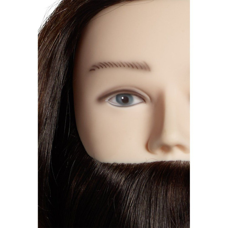 Limage  Üb.kopf Männer Nico m. Bart 25cm mittelbraun ind.Echth.Übungskopf Limage
