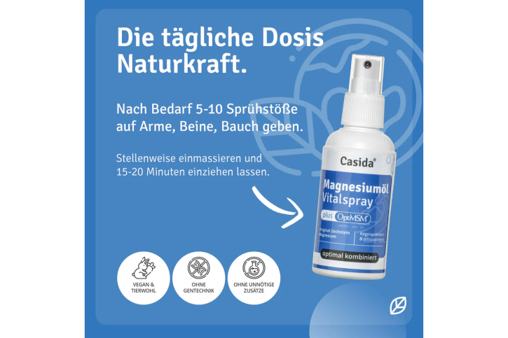 Casida Magnesiumöl Vitalspray + OptiMSM  100 ml