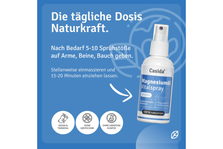 Casida Magnesiumöl Vitalspray Sensitiv  100 ml