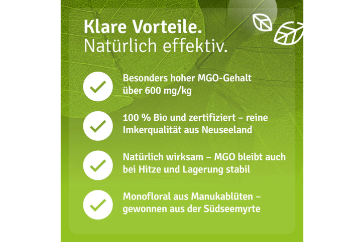 Bio Manuka Honig 600+ MGO Neuseeland 125 g