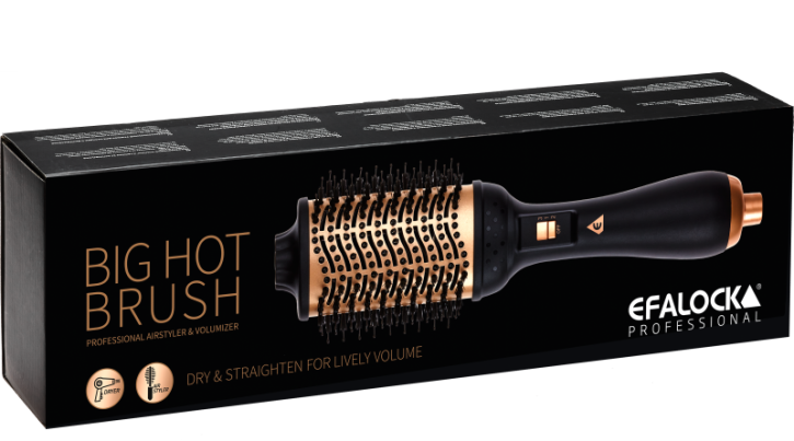 Efalock BIG HOT BRUSH Warmluftbürste schwarz-rosegold