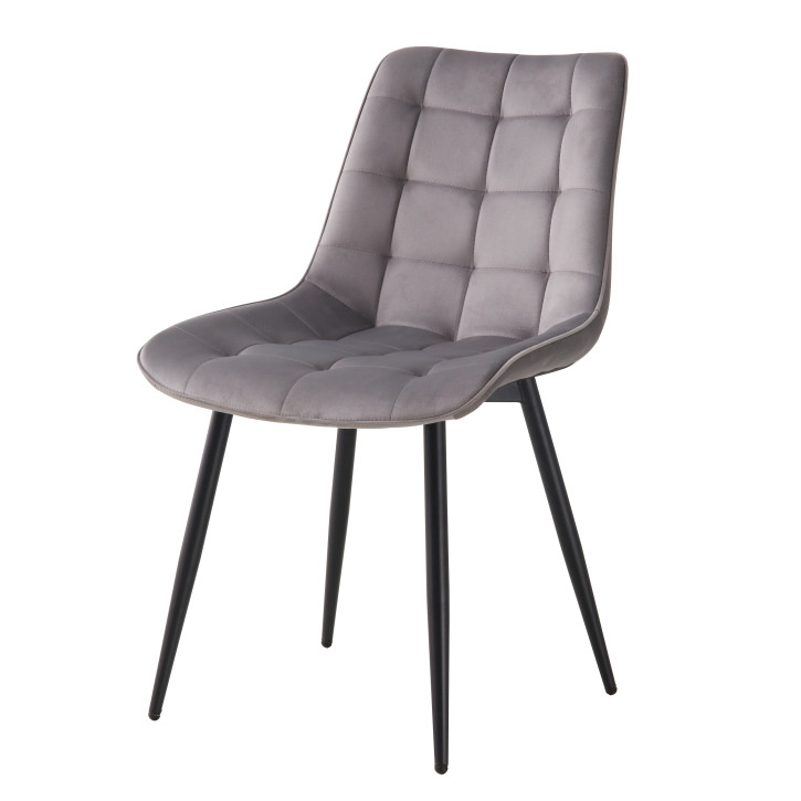 BHS Esszimmerstuhl Serena Polstersessel mit Samtstoff: hellgrau  55x53x88 cm