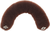 Haarknotenrolle 18cm braun mit Druckknopf