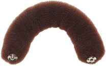 Haarknotenrolle 23cm braun mit Druckknopf