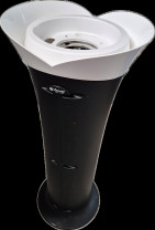 Ceriotti Waschsäule "Sea" schwarzer Korpus -  Keramikbecken in WEISS