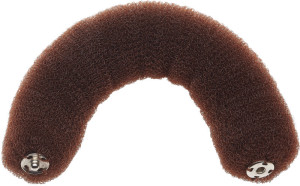 Haarknotenrolle 18cm braun mit Druckknopf