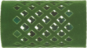 FLOCKED CURLER Metallwickler beflokt 46mm -  24mm grün 12Stk