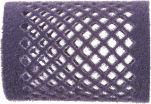 FLOCKED CURLER Metallwickler beflockt 65mm - 45mm lila 12Stk