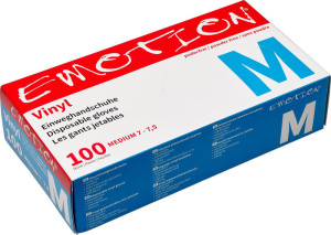 Efalock Emotion Vinyl Einweg-Handschuhe puderfrei weiß M 100Stk.
