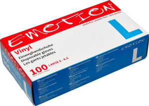 Efalock Emotion Vinyl Einweg-Handschuhe puderfrei weiß L 100Stk.