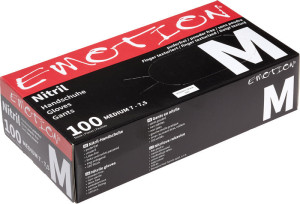 Efalock Emotion Nitril Einweg-Handschuhe puderfrei schwarz M 100Stk.