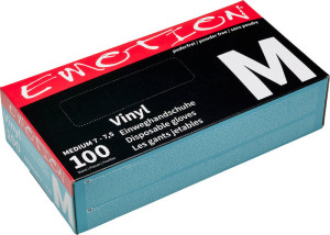 Efalock Emotion Vinyl Einweg-Handschuhe puderfrei schwarz M 100Stk.
