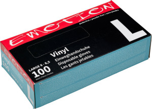 Efalock Emotion Vinyl Einweg-Handschuhe puderfrei schwarz L 100Stk.