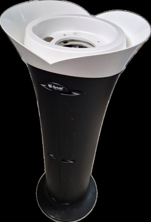 Ceriotti Waschsäule "Sea" schwarzer Korpus -  Keramikbecken in WEISS