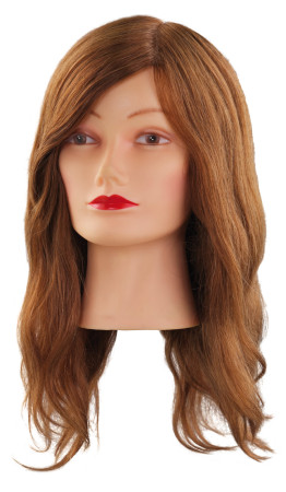 Comair Übungskopf Mia naturell 40cm dunkelblond 100% Echthaar