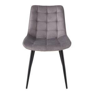 BHS Esszimmerstuhl Serena Polstersessel mit Samtstoff: hellgrau  55x53x88 cm
