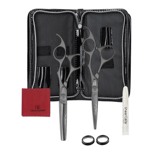 Olivia Garden Haarschneideschere SilkCut Matt Black Set 5,75" + MS 6,0"