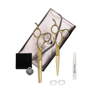 Olivia Garden Haarschneideschere SilkCut PRO Matt Gold 2er set "5,75",MS