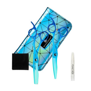 Olivia Garden Haarschneideschere Powercut Rainbow Blue 2er set "5,5","6,0"MS
