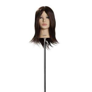 Limage Übungskopf Alice 30cm dunkelblond ind. Echthaar,Wimpern Übungskopf Limage