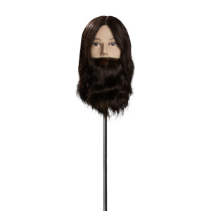 Limage Übungskopf Männer Max mit Bart 25cm mittelbraun ind.Echth.Übungskopf Limage