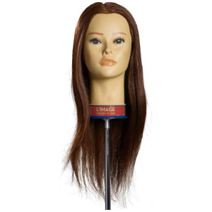 L'Image Übungskopf Anja 50cm dunkelblond chinesisches Echthaar