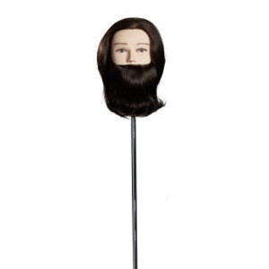 Limage  Üb.kopf Männer Nico m. Bart 25cm mittelbraun ind.Echth.Übungskopf Limage