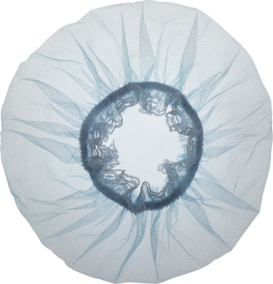 Frisierhaube Spitze hellblau