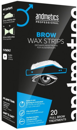 andmetics Brow Wax Strips Men 20 Stück