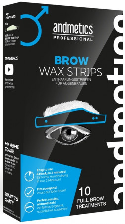 andmetics Brow Wax Strips Men 10 Stück
