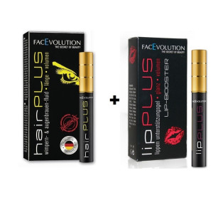 Hairplus Facevolution Wimpernserum Wachstumsfluid 4,5 ml SET+ Lip Booster 5 ml