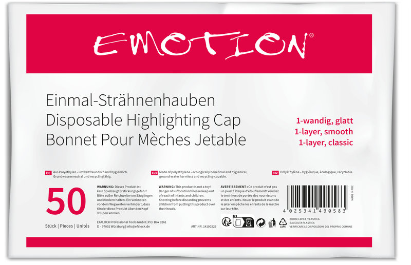 Emotion Einmal-Strähnenhaube glatt 50Stk.