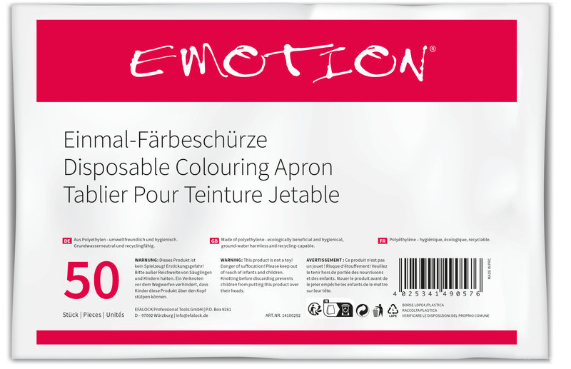 Efalock Emotion Einweg-Färbeschürze 50St.