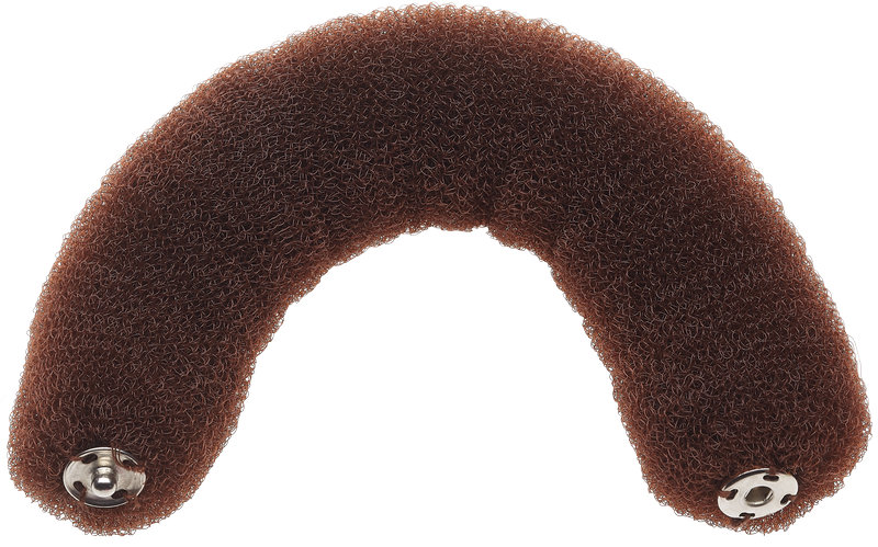 Haarknotenrolle 23cm braun mit Druckknopf