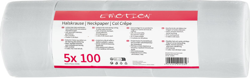 Emotion Halsschutzkrause weiß - 5 Rollen à 100 Blatt