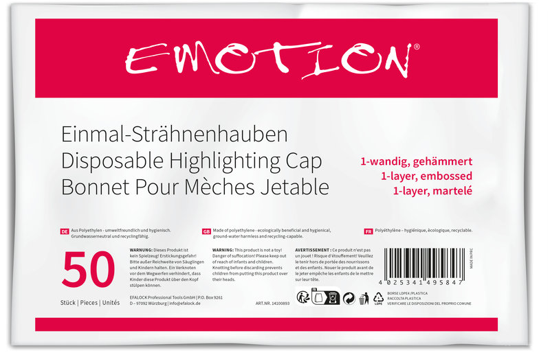 Emotion Einmal-Strähnenhaube gehämmert 50Stk