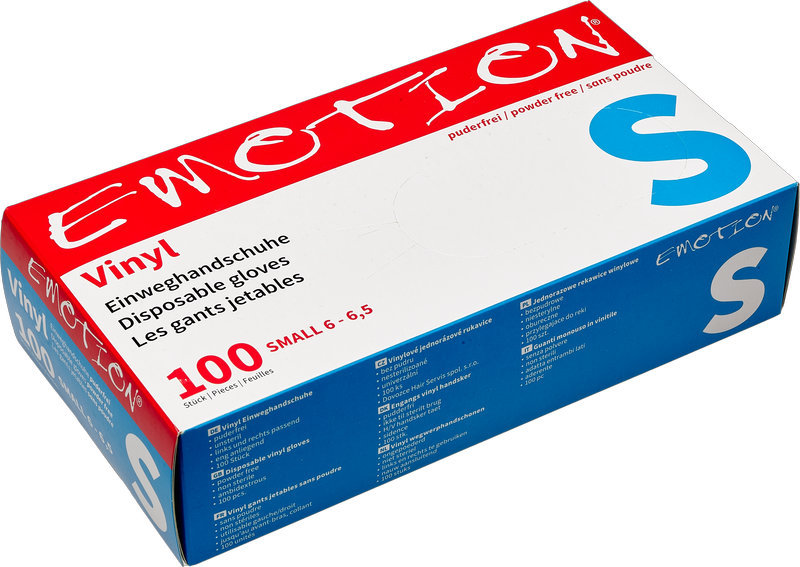 Efalock Emotion Vinyl Einweg-Handschuhe puderfrei weiß S 100Stk.