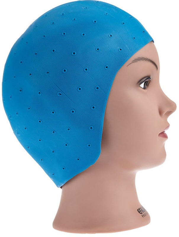 Strähnenhaube Gummi blau