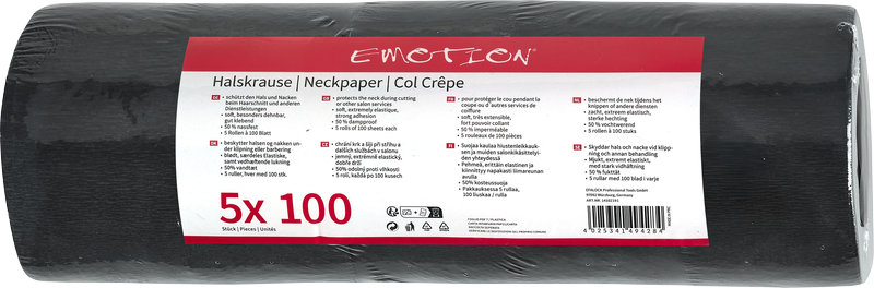 Emotion Halsschutzkrause schwarz - 5 Rollen à 100 Blatt