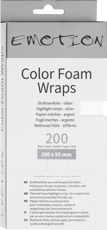 Efalock Emotion COLOR FOAM WRAPS Strähnenpapier 20cm silber - 200Stk.