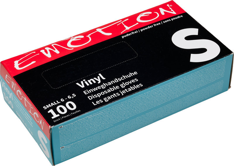 Efalock Emotion Vinyl Einweg-Handschuhe puderfrei schwarz S 100Stk.