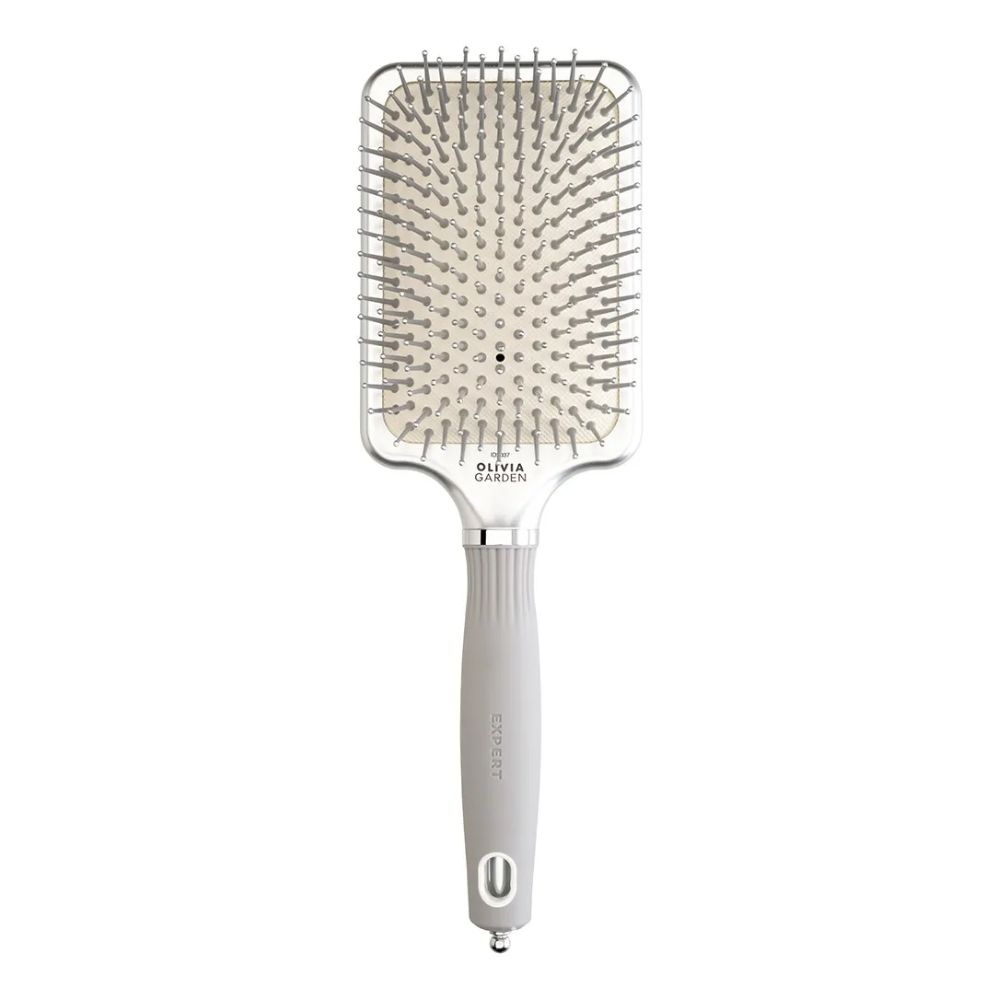Olivia Garden Expert Pneumatik Paddle Brush, Nylonborsten, L, silber
