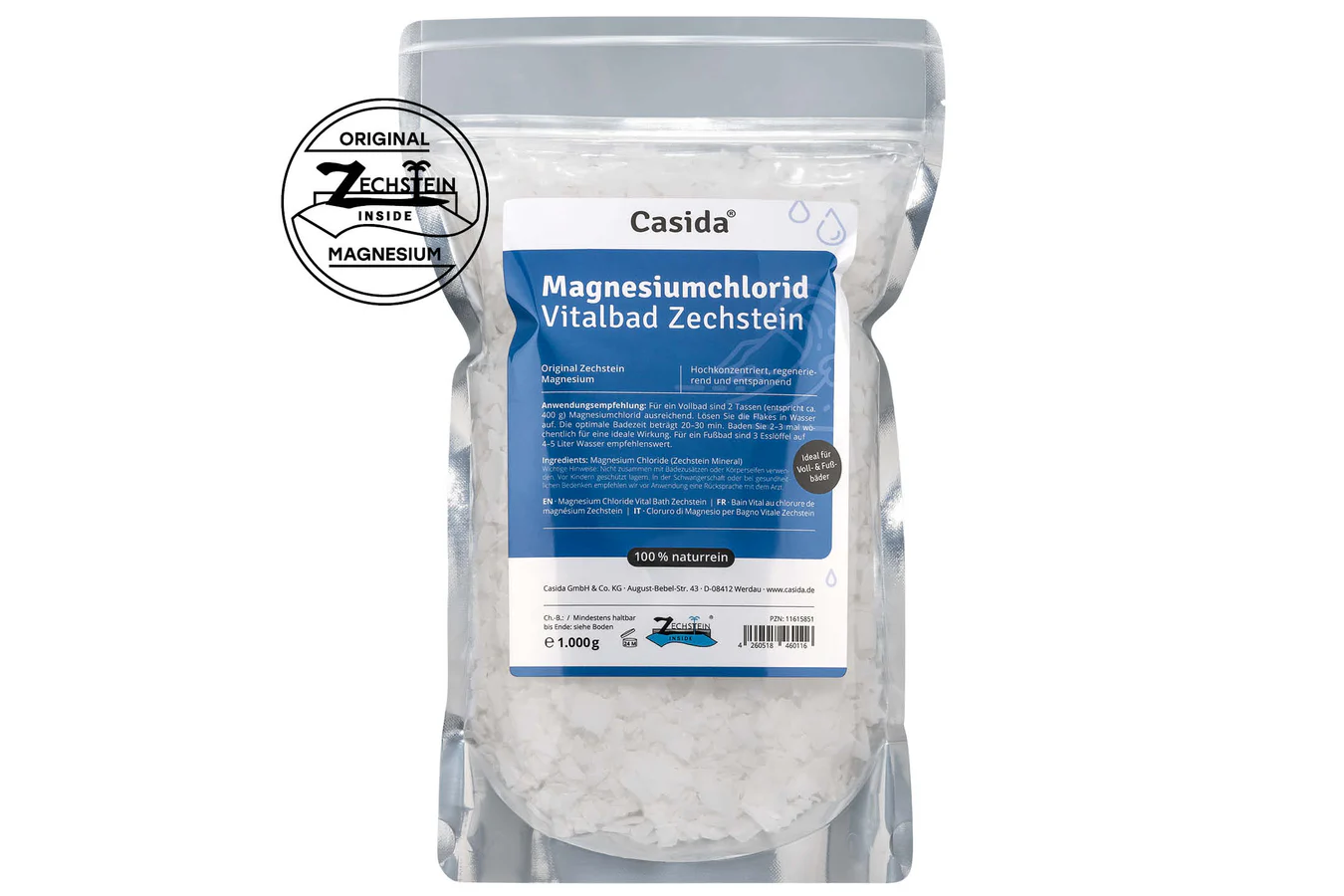 Casida Magnesiumchlorid Vitalbad Zechstein  1,0 kg