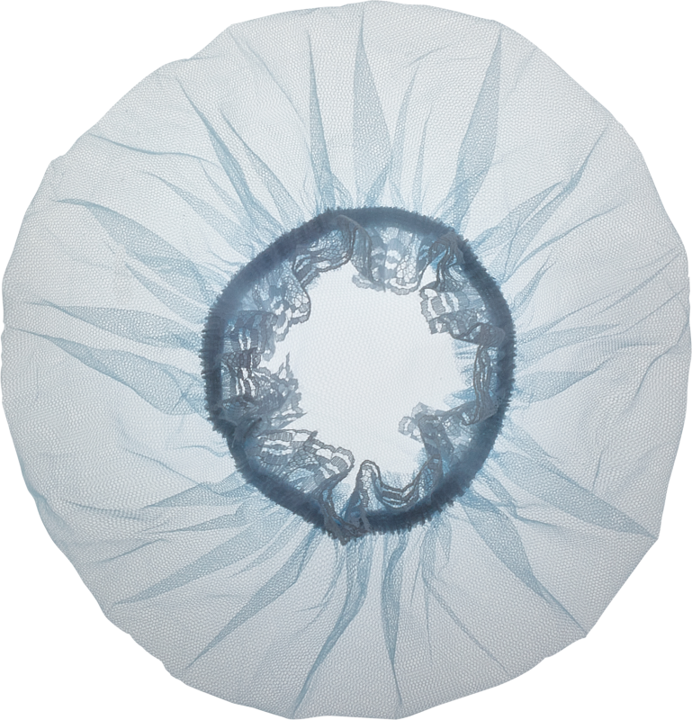 Frisierhaube Spitze hellblau